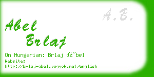 abel brlaj business card